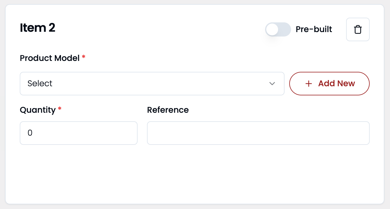 Component entry record item
